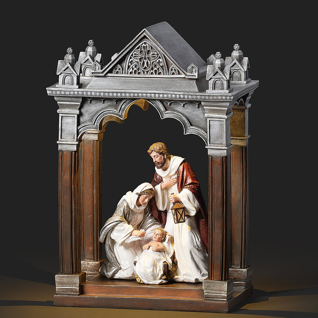 Holy Family Beneath Cathedral Awning LED 12"
