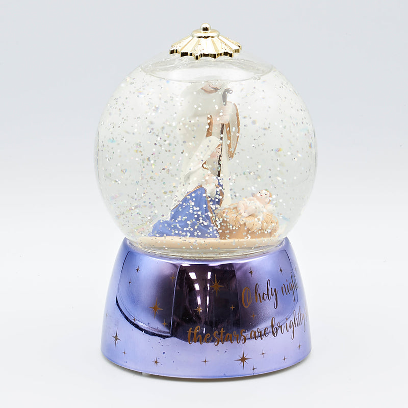 O Holy Night LED Snow Globe 7"H
