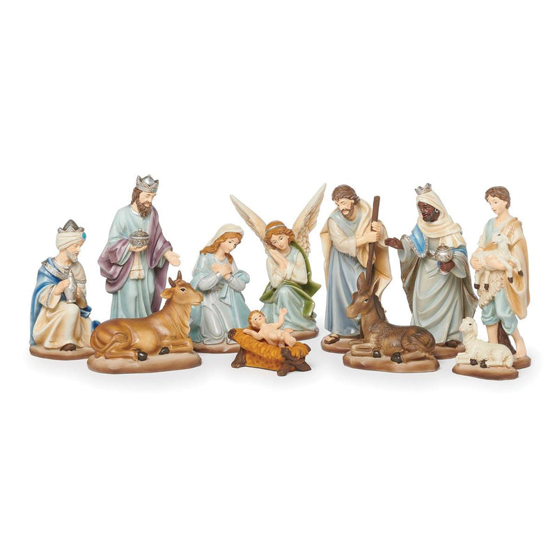 Roman 6"H 11-Piece Set Blue Nativity