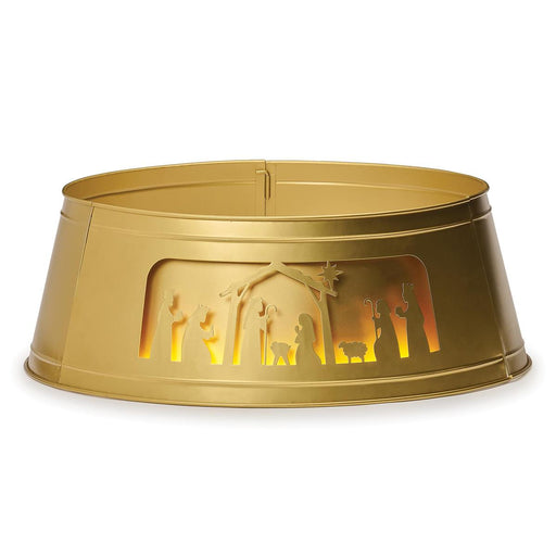 Roman 22.5"D Lighted Tree Collar with Nativity Cutouts