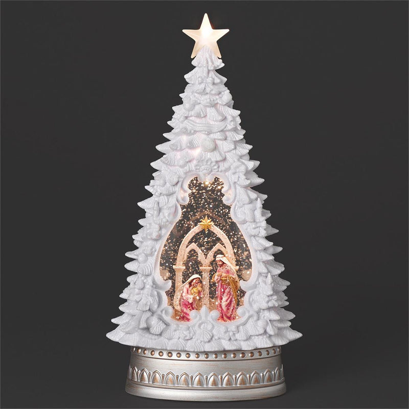 Roman 13"H Lighted Swirl Holy Family Tree