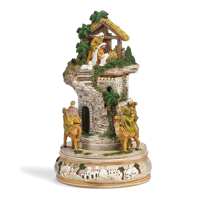 Roman 12"H Musical Nativity Scene Rotating