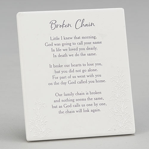 Broken Chain Bereavement Plaque