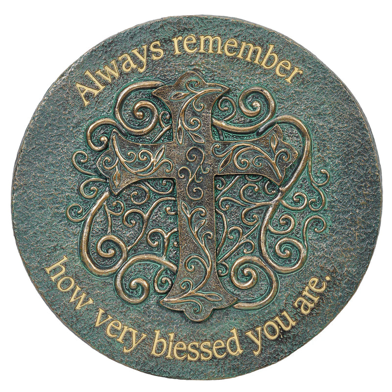 Blessed Cross Garden Stone 9" - Religious Garden Decor | Roman