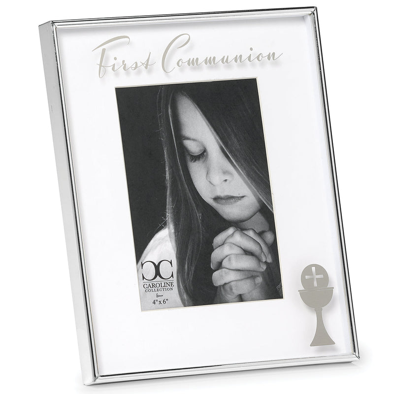 First Communion Picture Frame with Chalice & Cross Design - 4x6 | Caroline Collection