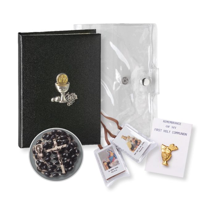 5-Piece First Communion Gift Set for Boys with Black Trinity Missal | William J. Hirten