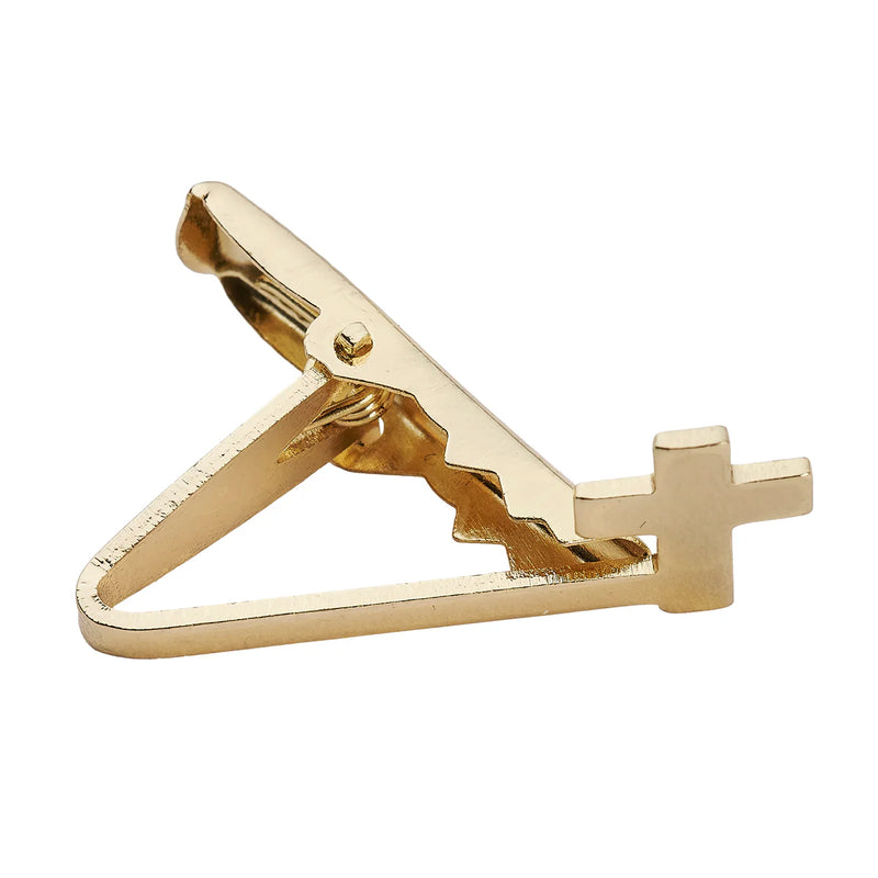 Gold Cross Tie Bar for First Communion - Boys Religious Tie Clip