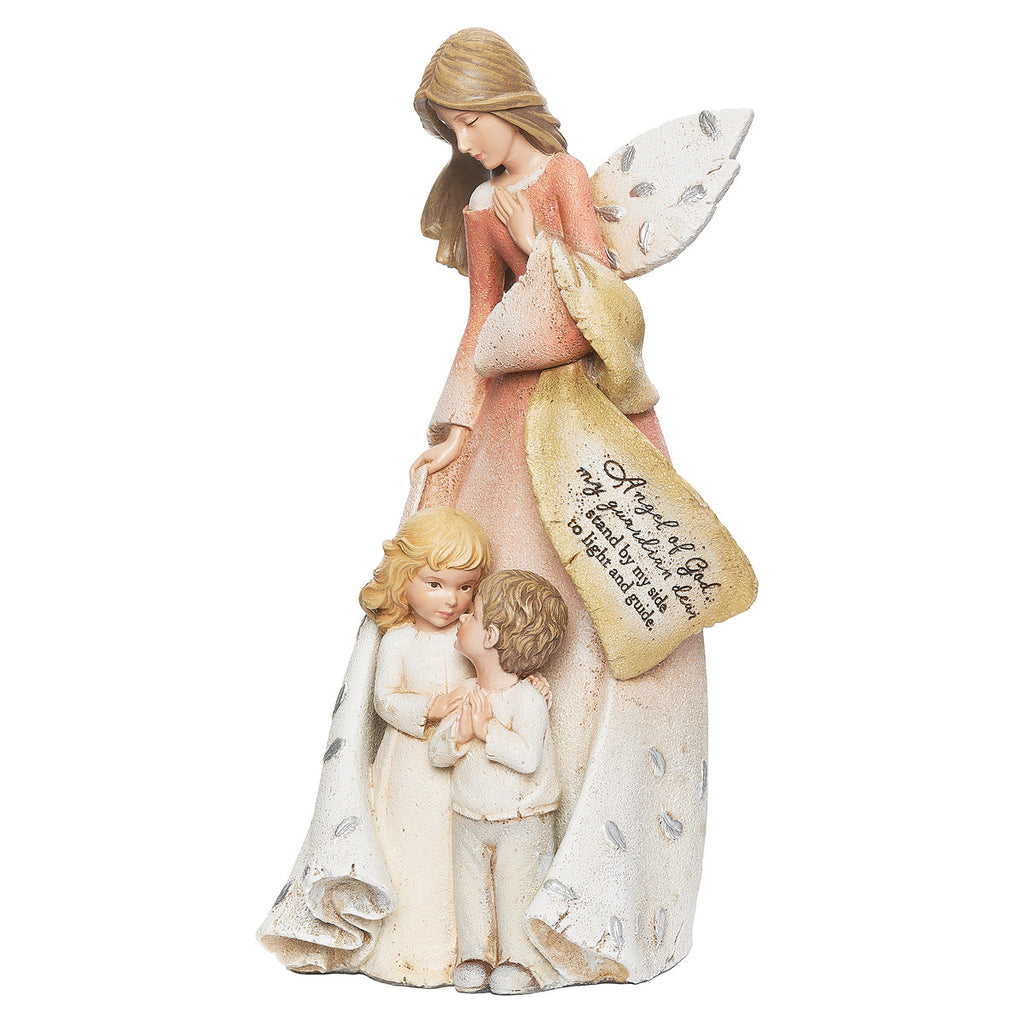 Guardian Angel with Kids Figure 8.75"H