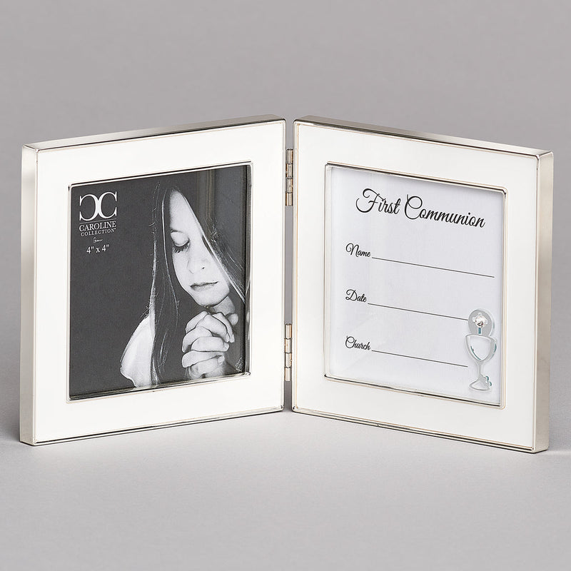 First Communion Double Photo Frame - Holds Two 4x4 Photos | Caroline Collection