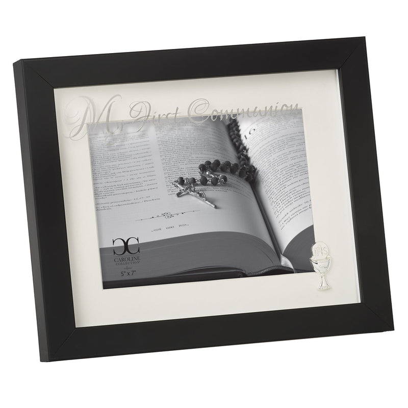 First Communion Picture Frame in Black - 5x7 | Caroline Collection