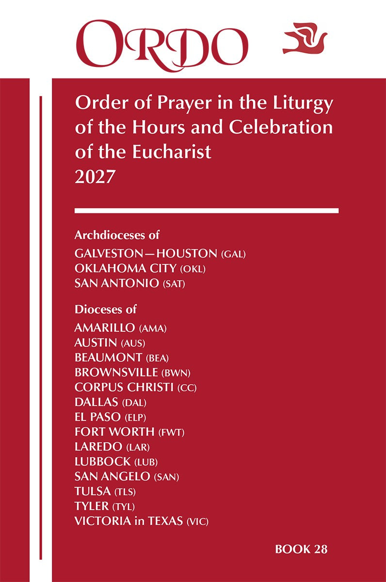 2027 Paulist Press Ordo Book 28 cover for Galveston–Houston, Oklahoma City, San Antonio and listed dioceses