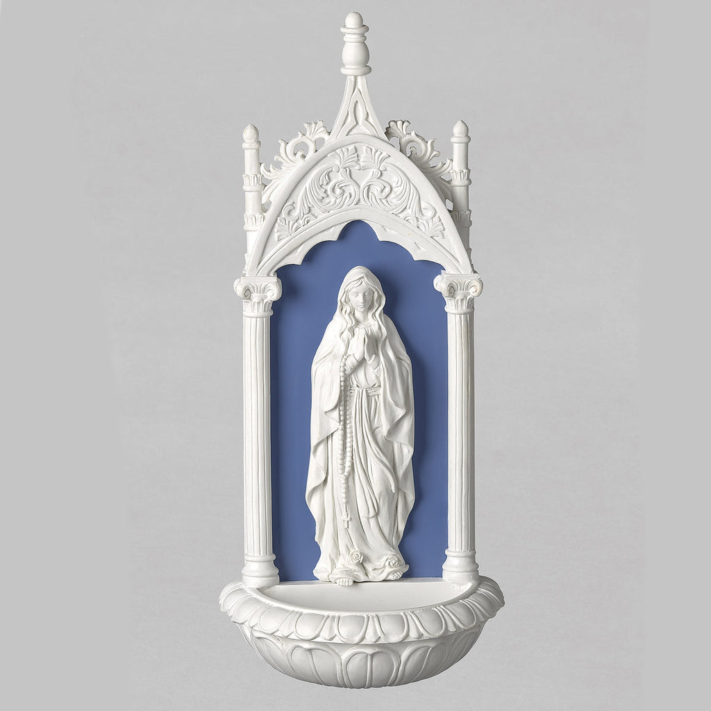 Our Lady of Lourdes Holy Water Font 11.5"H