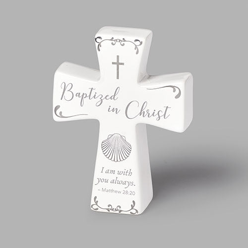 Baptized in Christ Table Cross 4.5"