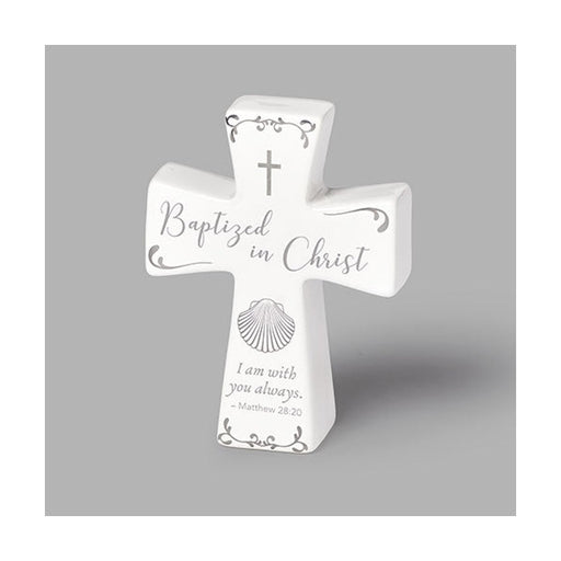 Roman Baptized in Christ Table Cross 4.5"