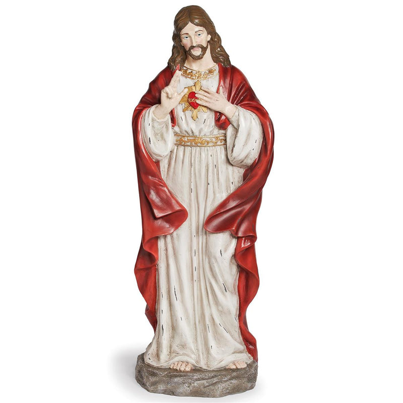 Roman 34"H Sacred Heart of Jesus Antique Figure