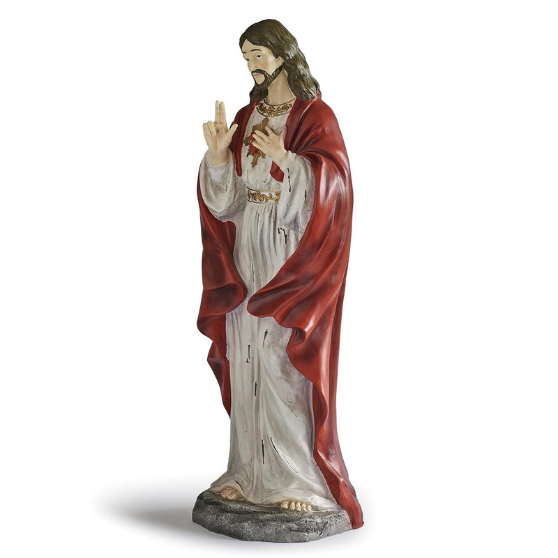 Roman 34"H Sacred Heart of Jesus Antique Figure - additional product view