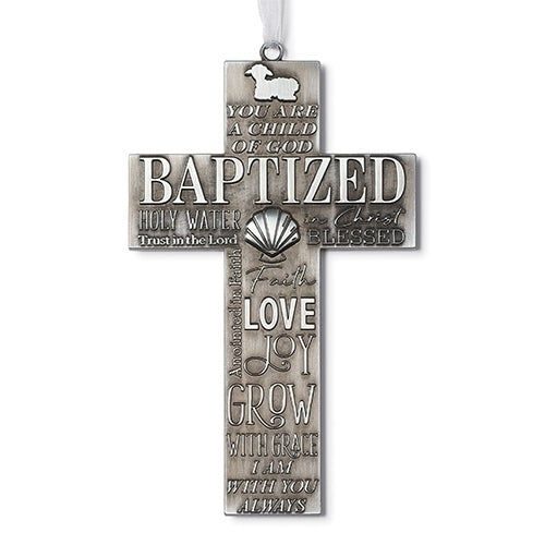 Baptism Word Cross 7.5"