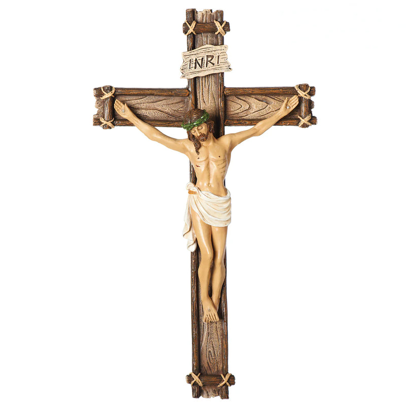 Rustic Wood Wall Crucifix 10" | Roman