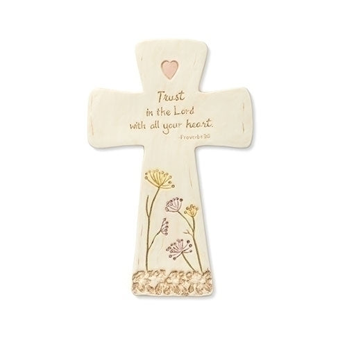 Trust in the Lord Floral Wall Cross 8.25"