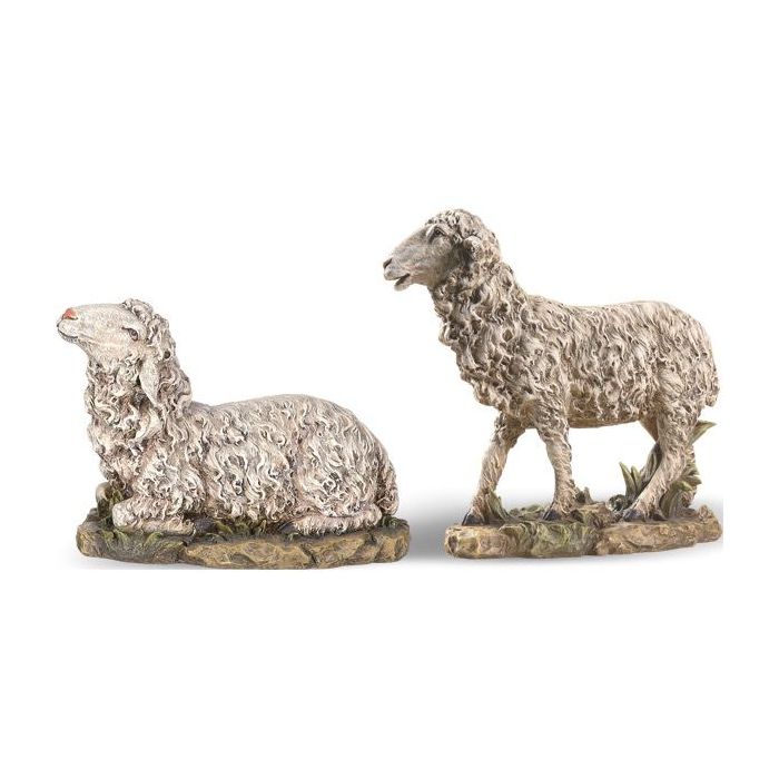 2 Sheep Standing and Seated in Color 14.5" 2pc set