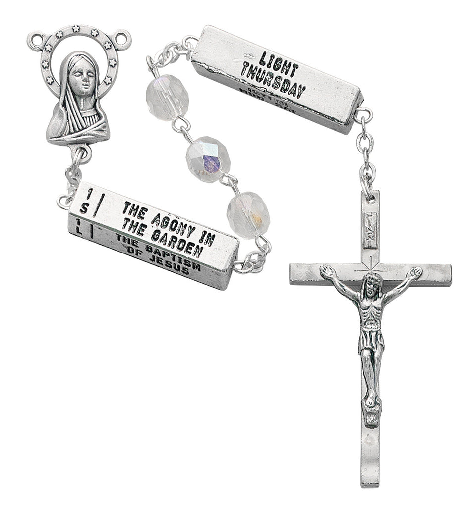 Mysteries of the Rosary 7mm Crystal Rosary