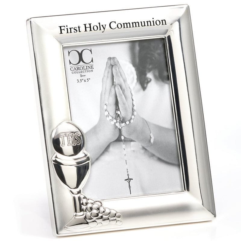 Silver First Communion Picture Frame -  3.5x5 | Caroline Collection