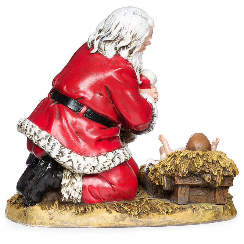 Santa Kneeling to Baby Jesus Figure 8"H