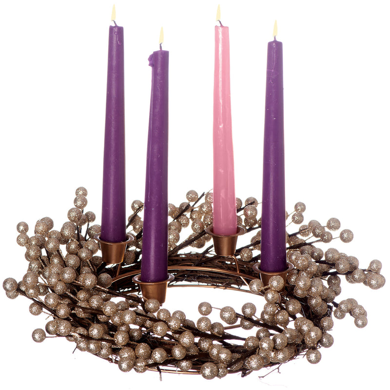 Advent Wreath Champaign Berry 14"D
