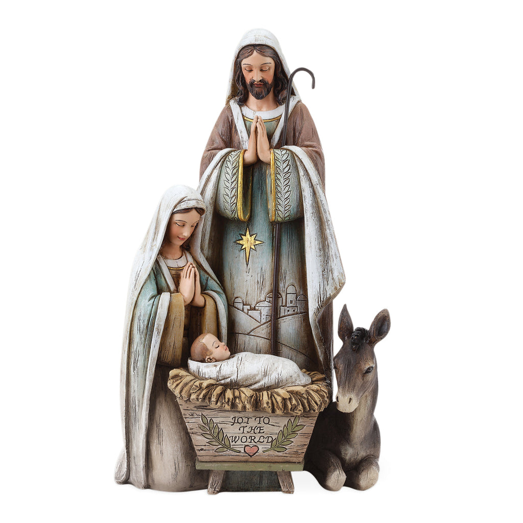 Holy Family with Donkey Statue 10.5"H