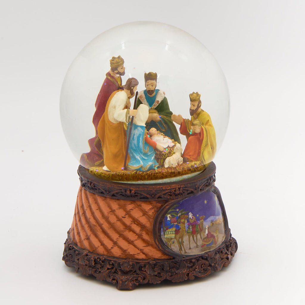 Nativity Musical Snow Globe 6"H