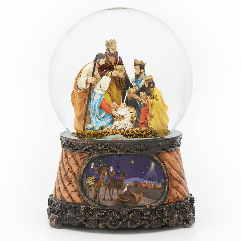 Nativity Musical Snow Globe 6"H