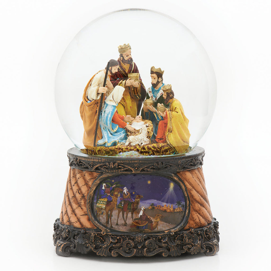 Nativity Musical Snow Globe 6"H