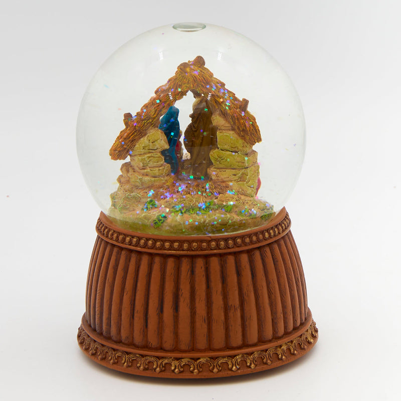 Nativity Snow Globe Musical 5.5"H