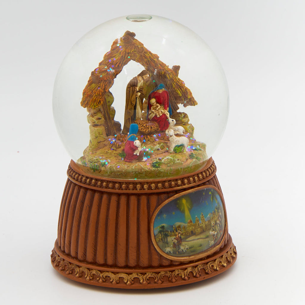 Nativity Snow Globe Musical 5.5"H