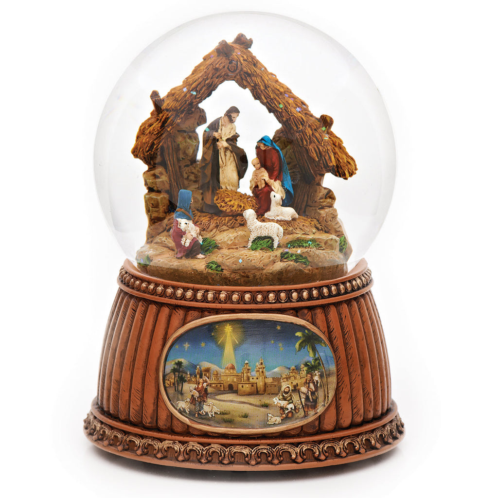 Nativity Snow Globe Musical 5.5"H