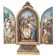 Joseph's Studio 9"H Triptych with Holy Family Kings & Angels on Sides