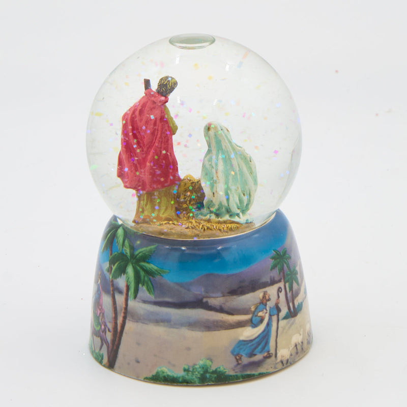 Holy Family Musical Snow Globe 5"H