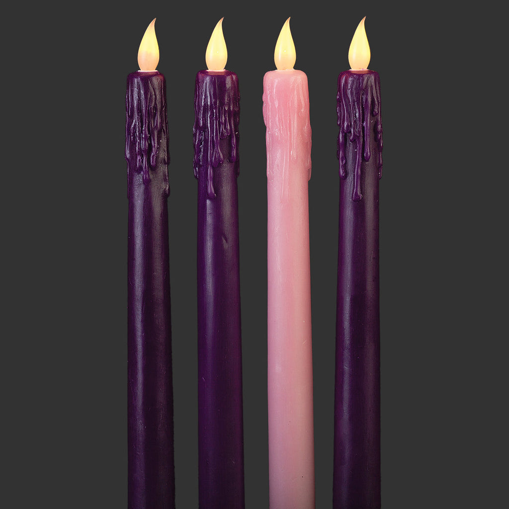 Advent Candle LED 10"H 4pc set