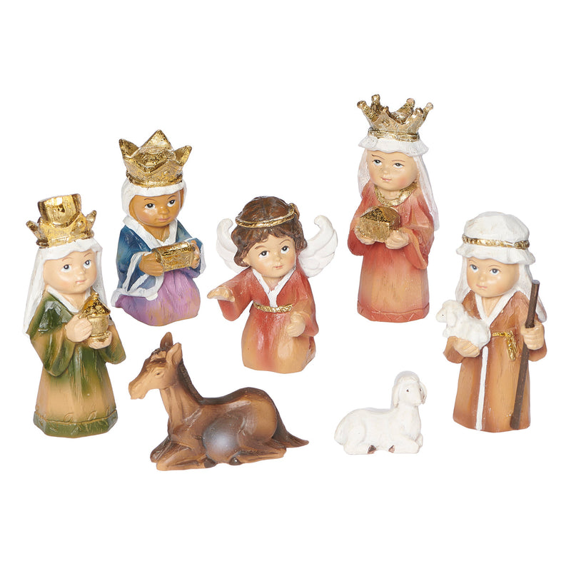 Nativity with Stable 8"H 11pc set