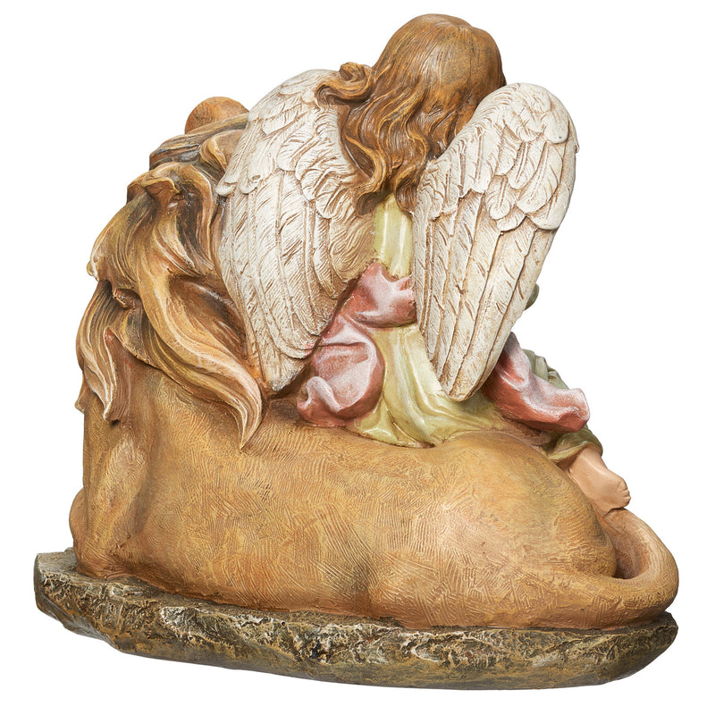 Lion and Lamb with Angel Figure 11.5"