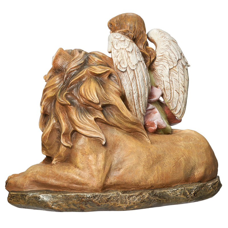 Lion and Lamb with Angel Figure 11.5"