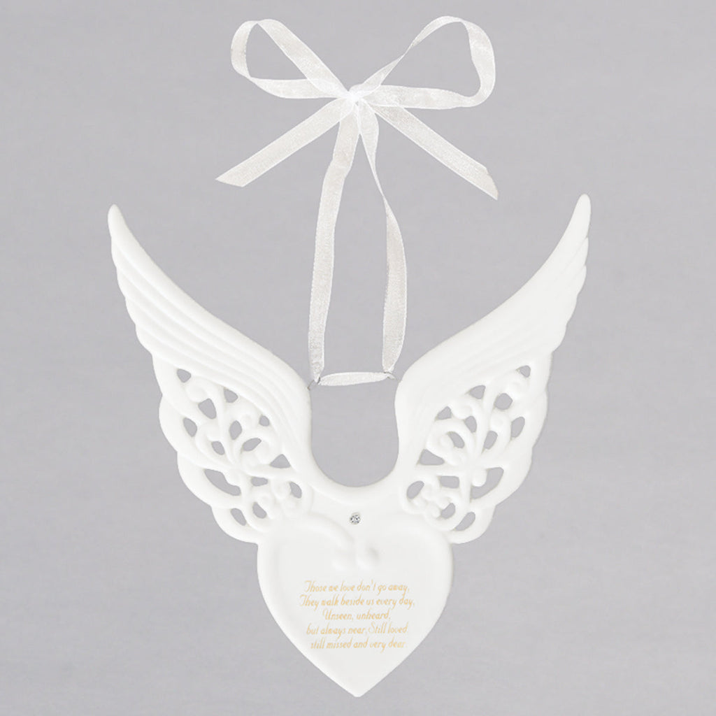 Memorial Wing Heart Ornament 5.75"H
