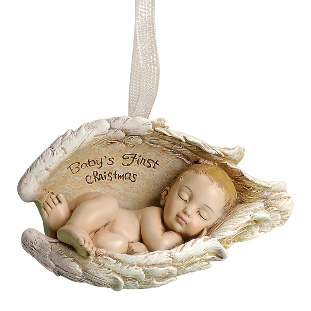 Baby in Wings Ornament 2.25"H