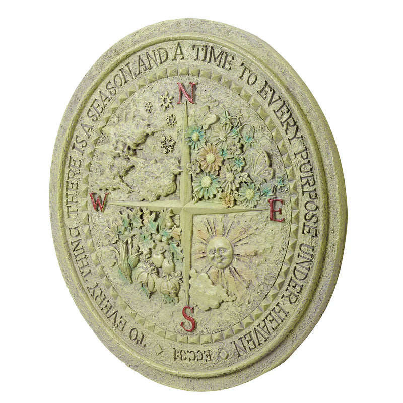 4 Seasons Garden Stone Plaque 12" - Ecclesiastes 3:1 | Roman