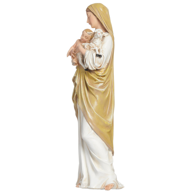 L'innocence Madonna and Child with Lamb Statue 12"H