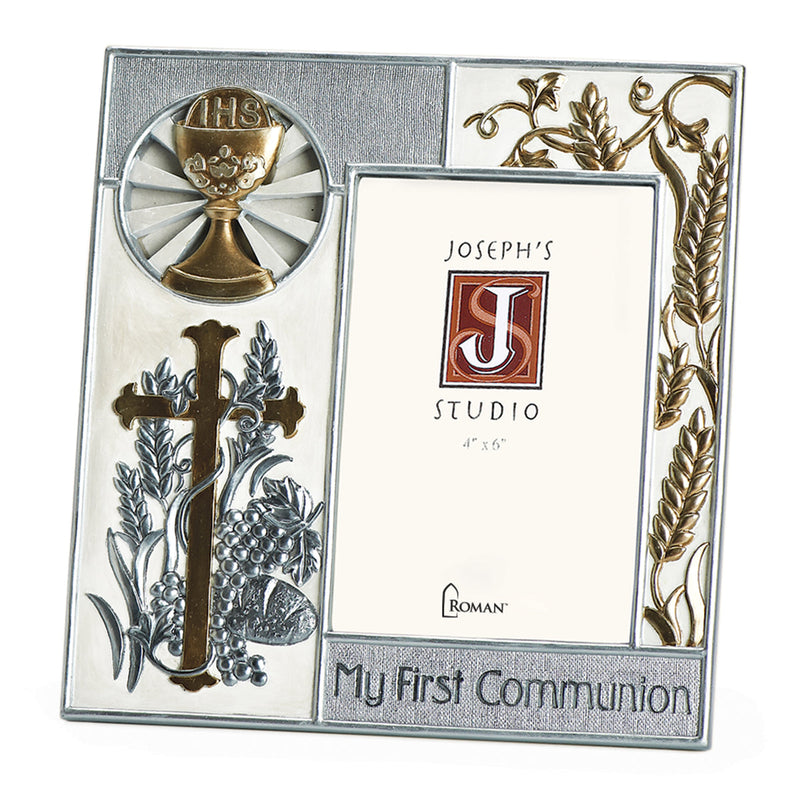 First Communion Picture Frame Silver & Gold - 4x6 Photo | Joseph's Studio