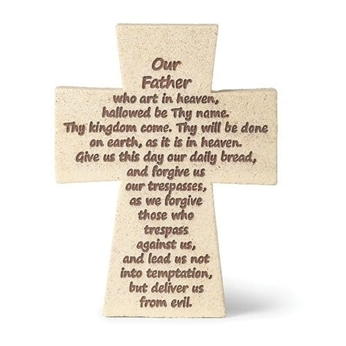 Lord's Prayer Tabletop Cross 4.2"H