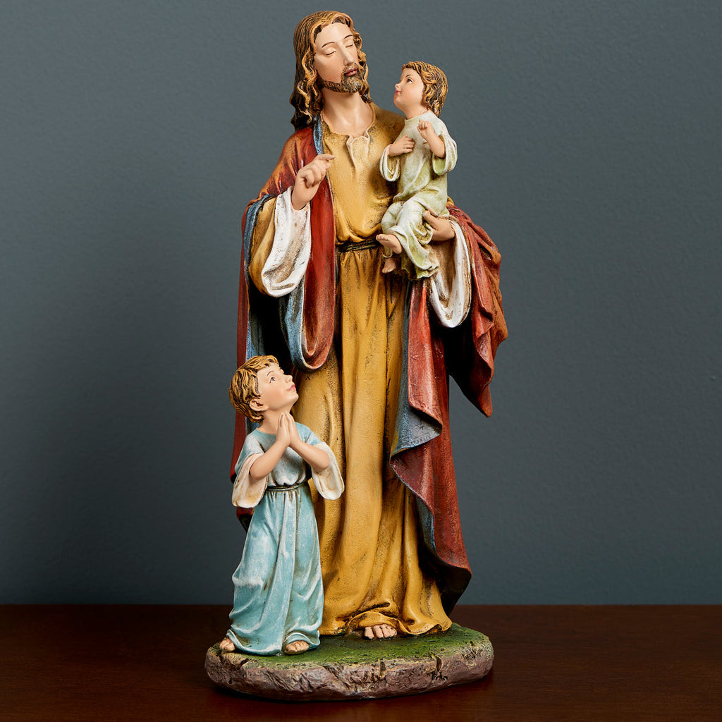 Jesus with Children Statue 10"H