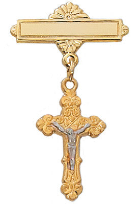 Pin - Gold Plated Sterling Crucifix Baby Pin