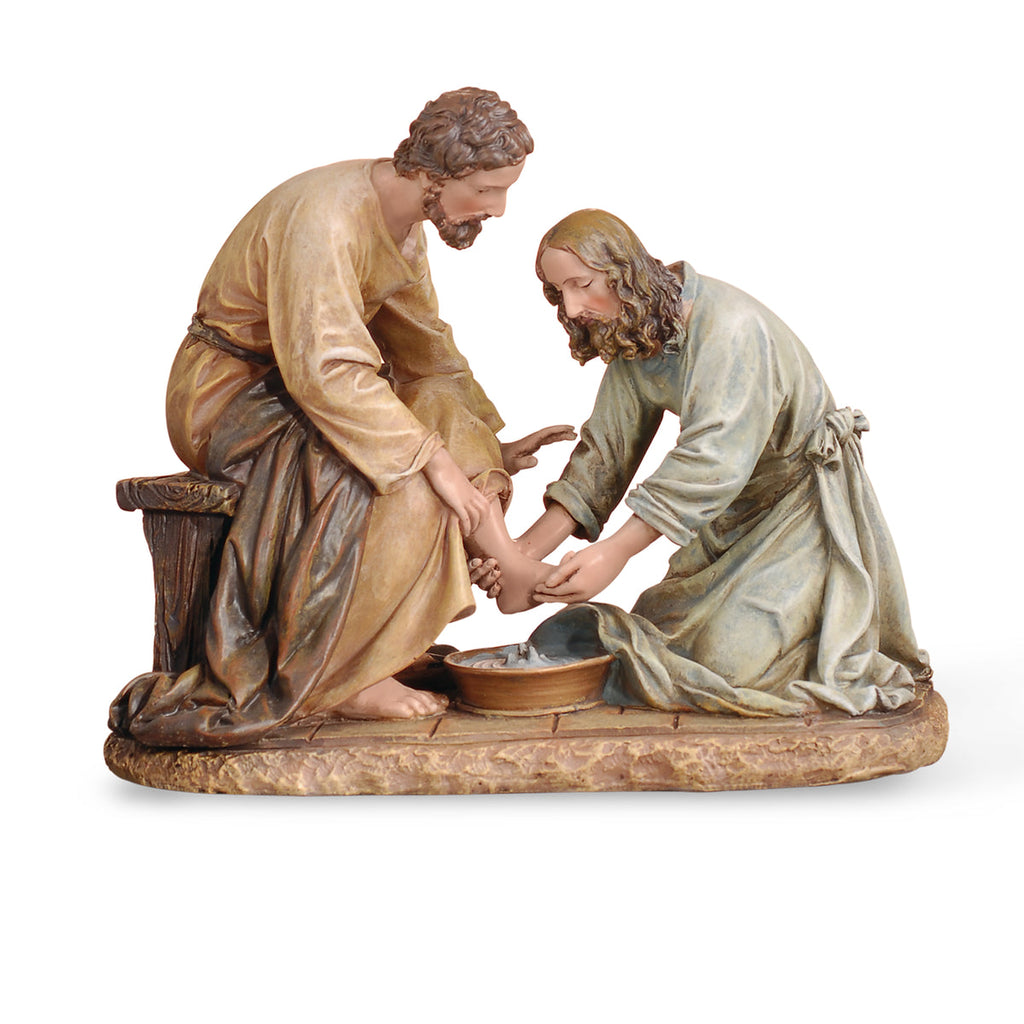 Jesus Washing Apostle's Feet Statue 6.5"H
